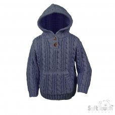 HD16-SB: Steel Blue Cable Knit Hoodie (6-24 Months)